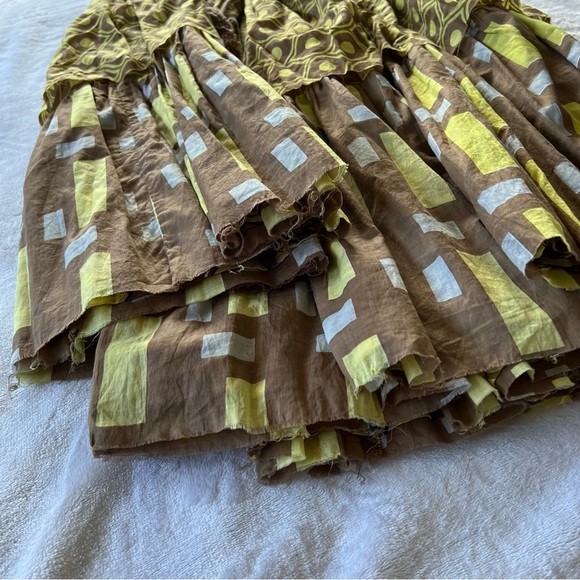 Yvonne S. RARE PRINT Multi Print Double Maxi Skirt with Gold Stitching - Picture 9 of 10